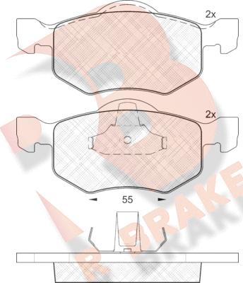 R Brake RB1532 - Комплект спирачно феродо, дискови спирачки vvparts.bg