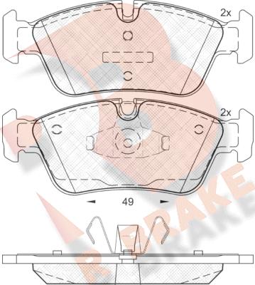R Brake RB1698 - Комплект спирачно феродо, дискови спирачки vvparts.bg