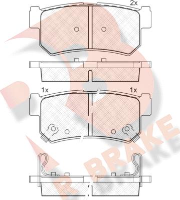 R Brake RB1646 - Комплект спирачно феродо, дискови спирачки vvparts.bg