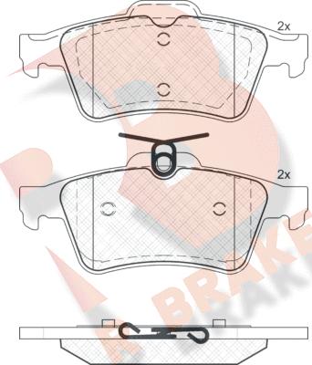 R Brake RB1651-200 - Комплект спирачно феродо, дискови спирачки vvparts.bg