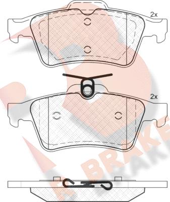 R Brake RB1651 - Комплект спирачно феродо, дискови спирачки vvparts.bg