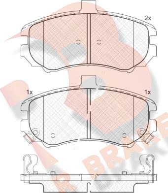 R Brake RB1666 - Комплект спирачно феродо, дискови спирачки vvparts.bg