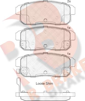 R Brake RB1668 - Комплект спирачно феродо, дискови спирачки vvparts.bg