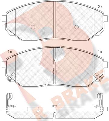 R Brake RB1606 - Комплект спирачно феродо, дискови спирачки vvparts.bg