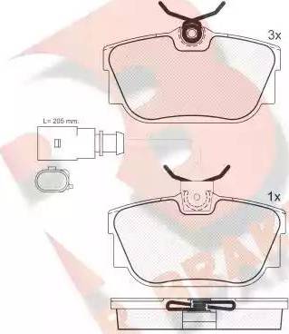 R Brake RB1614 - Комплект спирачно феродо, дискови спирачки vvparts.bg