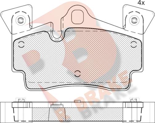 R Brake RB1611-203 - Комплект спирачно феродо, дискови спирачки vvparts.bg