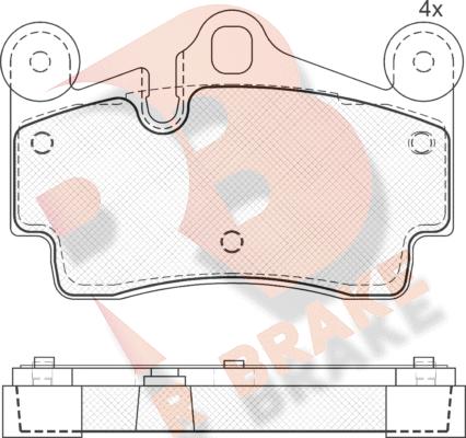 R Brake RB1611 - Комплект спирачно феродо, дискови спирачки vvparts.bg