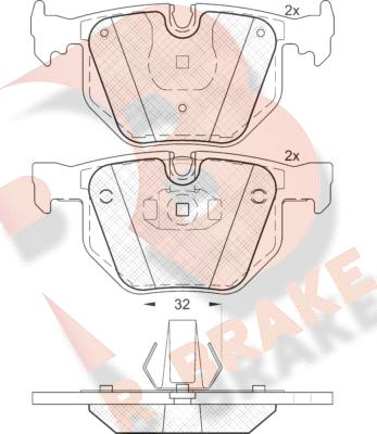 R Brake RB1685 - Комплект спирачно феродо, дискови спирачки vvparts.bg