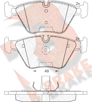 R Brake RB1686 - Комплект спирачно феродо, дискови спирачки vvparts.bg