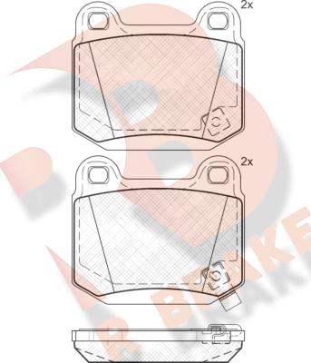 R Brake RB1634 - Комплект спирачно феродо, дискови спирачки vvparts.bg