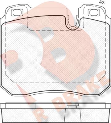 R Brake RB1625 - Комплект спирачно феродо, дискови спирачки vvparts.bg