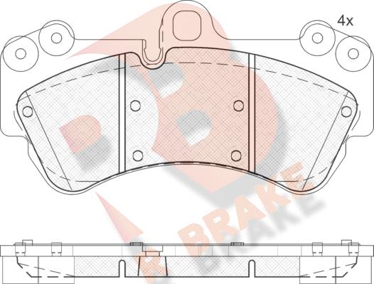 R Brake RB1620 - Комплект спирачно феродо, дискови спирачки vvparts.bg