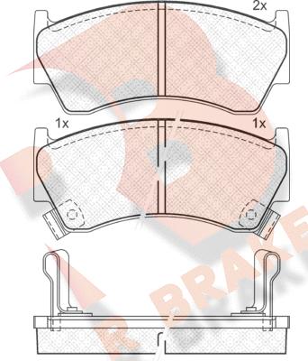 R Brake RB1094 - Комплект спирачно феродо, дискови спирачки vvparts.bg