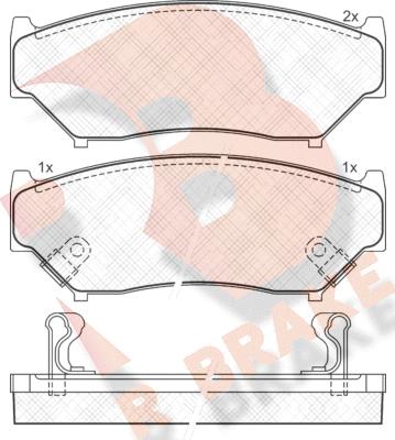 R Brake RB1096 - Комплект спирачно феродо, дискови спирачки vvparts.bg