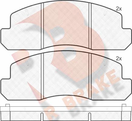 R Brake RB1044 - Комплект спирачно феродо, дискови спирачки vvparts.bg