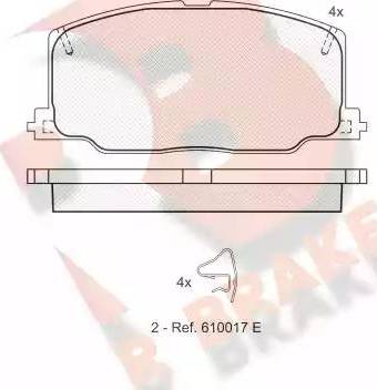 R Brake RB1004 - Комплект спирачно феродо, дискови спирачки vvparts.bg