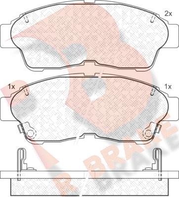 R Brake RB1005 - Комплект спирачно феродо, дискови спирачки vvparts.bg