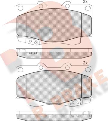 R Brake RB1007-208 - Комплект спирачно феродо, дискови спирачки vvparts.bg