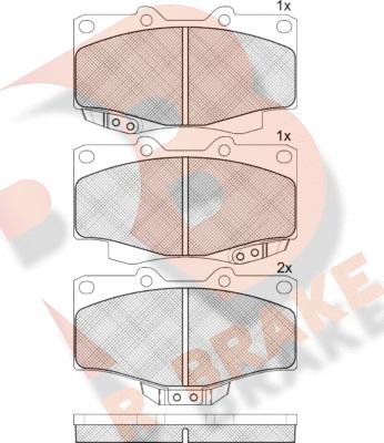 R Brake RB1007 - Комплект спирачно феродо, дискови спирачки vvparts.bg