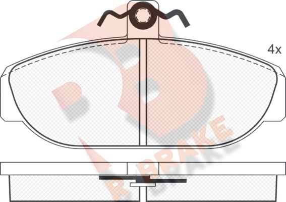 R Brake RB1014 - Комплект спирачно феродо, дискови спирачки vvparts.bg