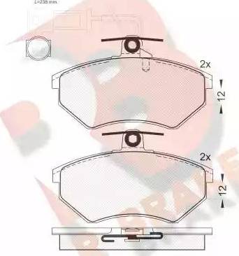 R Brake RB1013 - Комплект спирачно феродо, дискови спирачки vvparts.bg