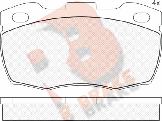 R Brake RB1089 - Комплект спирачно феродо, дискови спирачки vvparts.bg