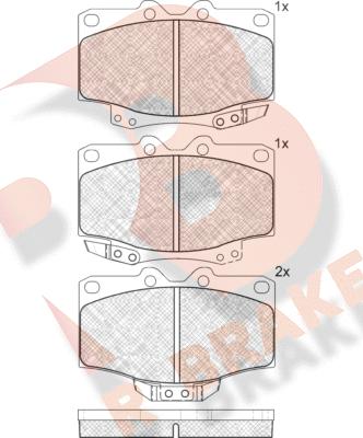 R Brake RB1034 - Комплект спирачно феродо, дискови спирачки vvparts.bg