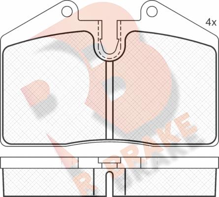 R Brake RB1036 - Комплект спирачно феродо, дискови спирачки vvparts.bg