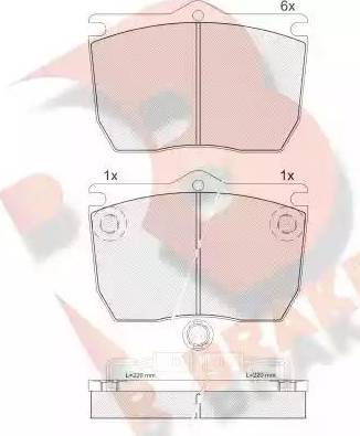 R Brake RB1032 - Комплект спирачно феродо, дискови спирачки vvparts.bg