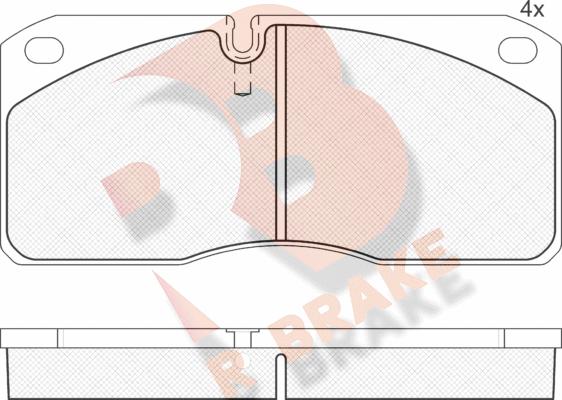 R Brake RB1078 - Комплект спирачно феродо, дискови спирачки vvparts.bg