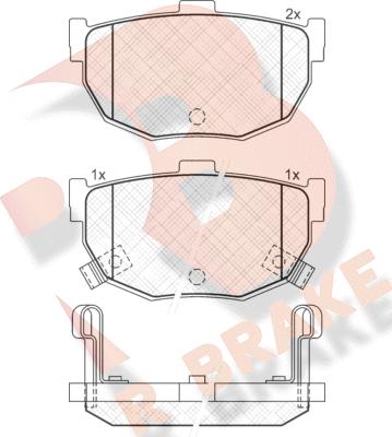 R Brake RB1144 - Комплект спирачно феродо, дискови спирачки vvparts.bg