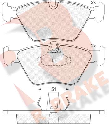 R Brake RB1140 - Комплект спирачно феродо, дискови спирачки vvparts.bg
