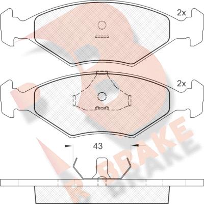 R Brake RB1148 - Комплект спирачно феродо, дискови спирачки vvparts.bg