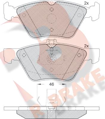 R Brake RB1159 - Комплект спирачно феродо, дискови спирачки vvparts.bg