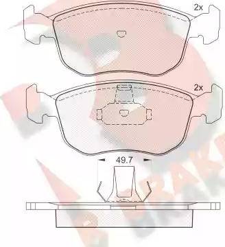 R Brake RB1151 - Комплект спирачно феродо, дискови спирачки vvparts.bg