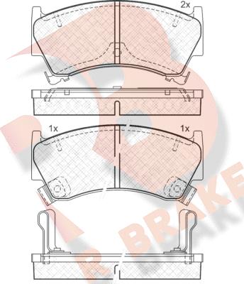 R Brake RB1153 - Комплект спирачно феродо, дискови спирачки vvparts.bg