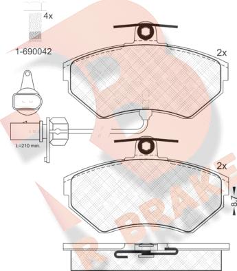 R Brake RB1157-203 - Комплект спирачно феродо, дискови спирачки vvparts.bg