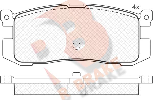 R Brake RB1160 - Комплект спирачно феродо, дискови спирачки vvparts.bg