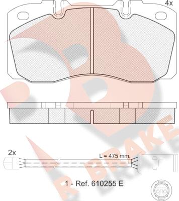 R Brake RB1161-116 - Комплект спирачно феродо, дискови спирачки vvparts.bg