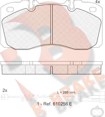 R Brake RB1161-117 - Комплект спирачно феродо, дискови спирачки vvparts.bg