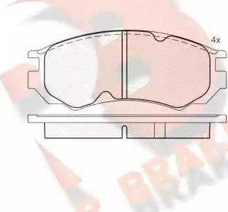 R Brake RB1105 - Комплект спирачно феродо, дискови спирачки vvparts.bg