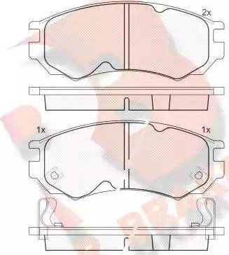 R Brake RB1106 - Комплект спирачно феродо, дискови спирачки vvparts.bg