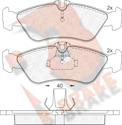 R Brake RB1103-046 - Комплект спирачно феродо, дискови спирачки vvparts.bg