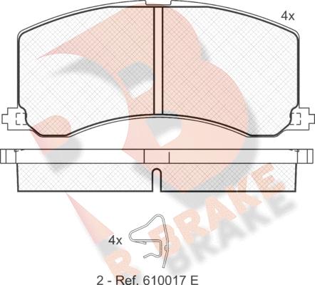 R Brake RB1116 - Комплект спирачно феродо, дискови спирачки vvparts.bg