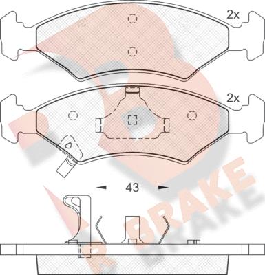 R Brake RB1185 - Комплект спирачно феродо, дискови спирачки vvparts.bg