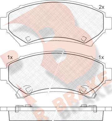 R Brake RB1182 - Комплект спирачно феродо, дискови спирачки vvparts.bg