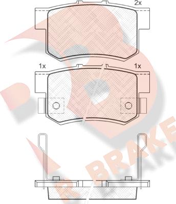 R Brake RB1187 - Комплект спирачно феродо, дискови спирачки vvparts.bg