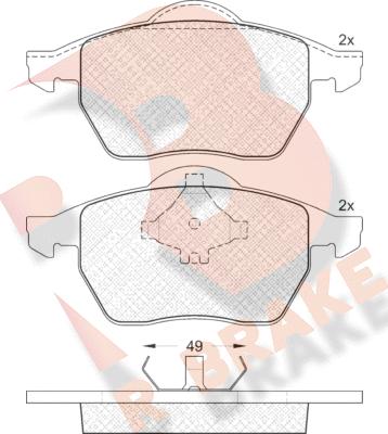 R Brake RB1139 - Комплект спирачно феродо, дискови спирачки vvparts.bg