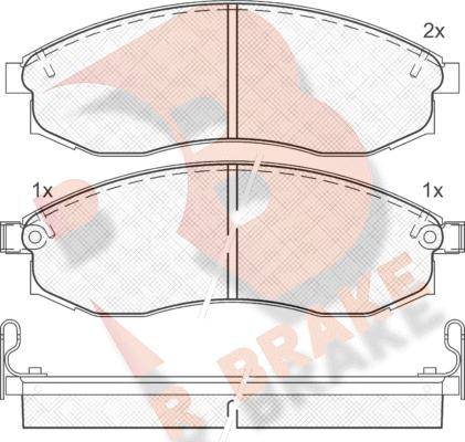 R Brake RB1179 - Комплект спирачно феродо, дискови спирачки vvparts.bg