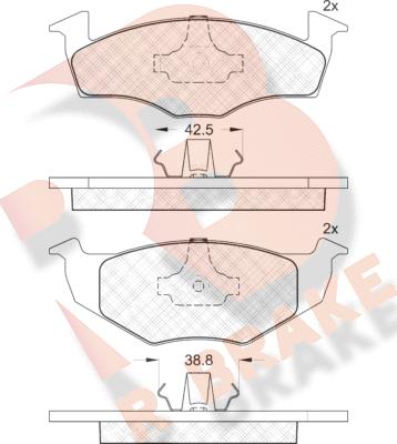 R Brake RB1178 - Комплект спирачно феродо, дискови спирачки vvparts.bg